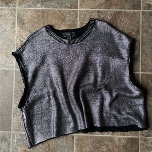Forever 21 Shiny Silver Crop Top